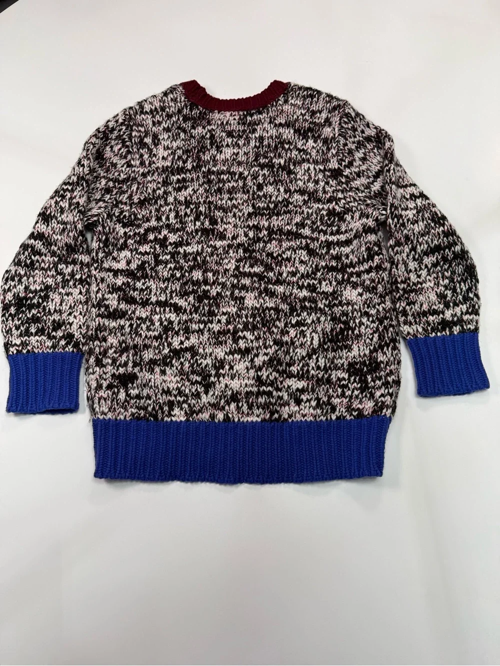 J. Crew Marled Crewneck Sweater with Blue Trim